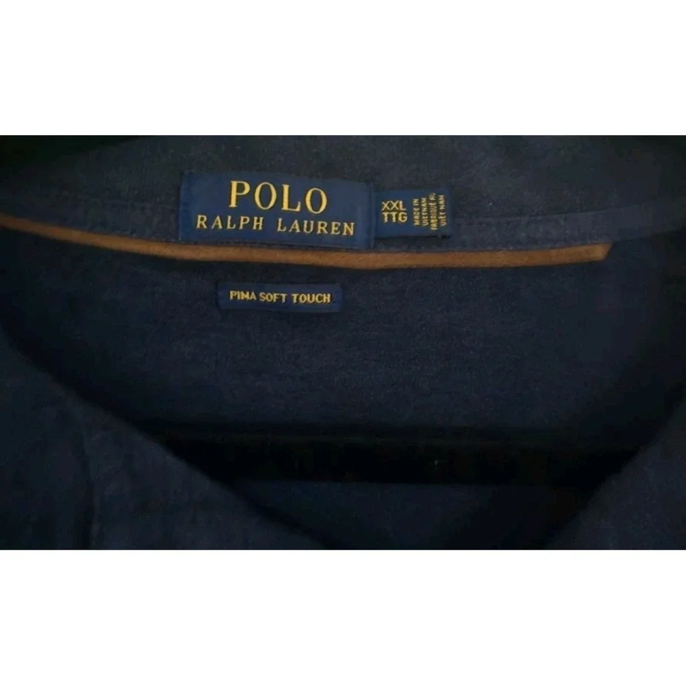 Polo Ralph Lauren Pima Soft Touch Cotton Polo Shirt Long‎ Sleeve Blue SZ XXL